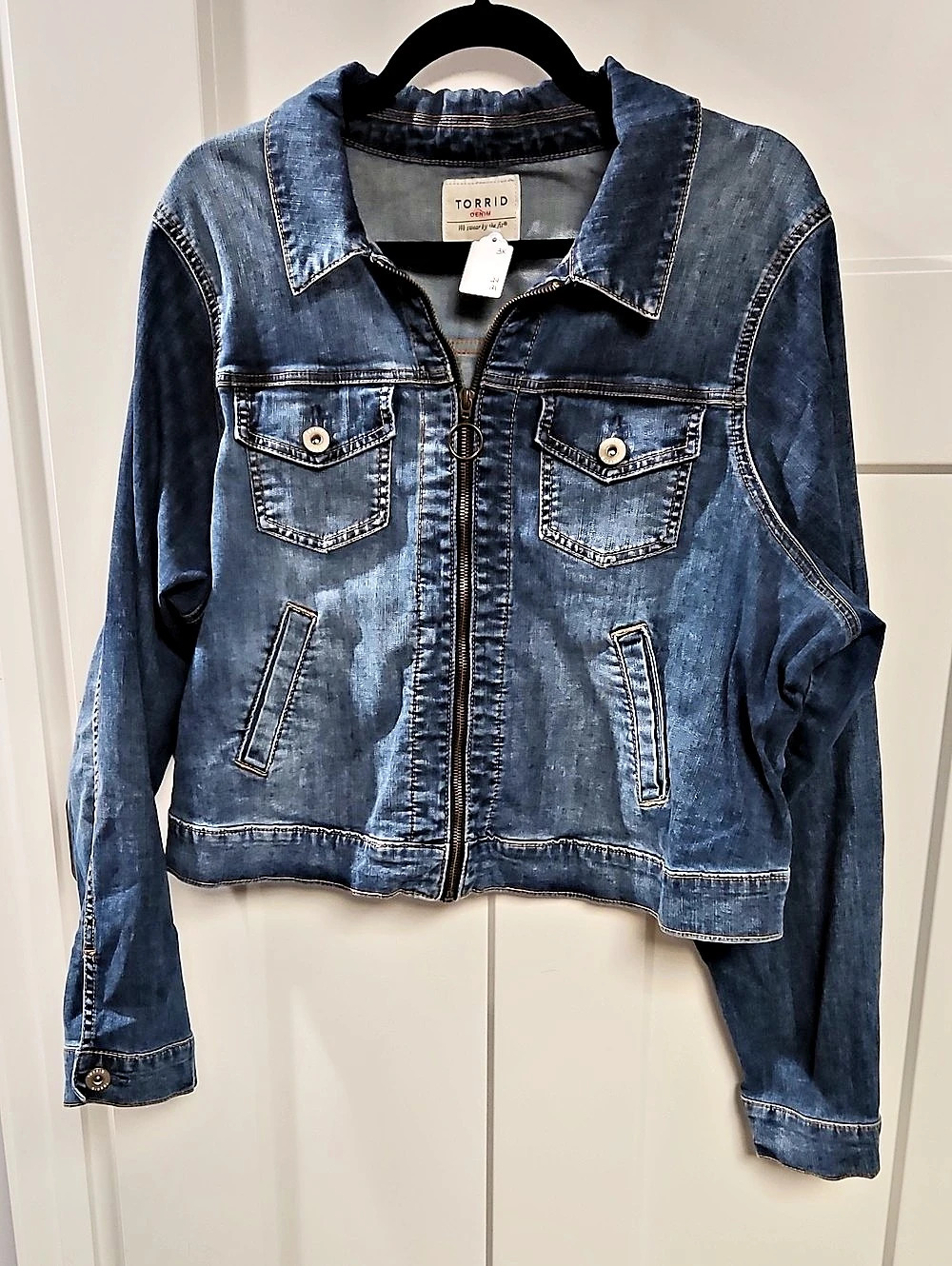 Torrid Zip Front Trucker Jacket Denim Blue Size 3x